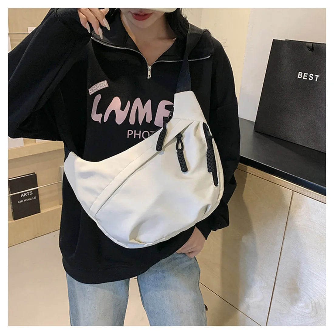 New Style Classy Fashion Single Shoulder Bag Large Capacity Commuting Crossbody Bag Thoughtful Gift for Office Workers Peaceful Pleasures Health and Wellness