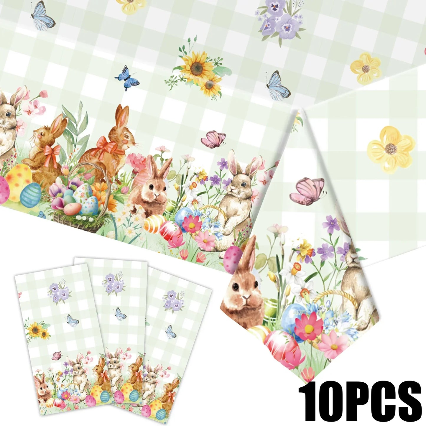 Easter Rabbit Disposable Tablecloth | Colorful Party Table Cover
