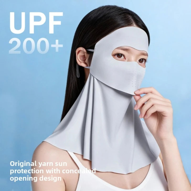 Summer neck and sun protection mask, breathable ice silk mask driving mask UV resistant riding mask men's and women's mask Peaceful Pleasures Health and Wellness