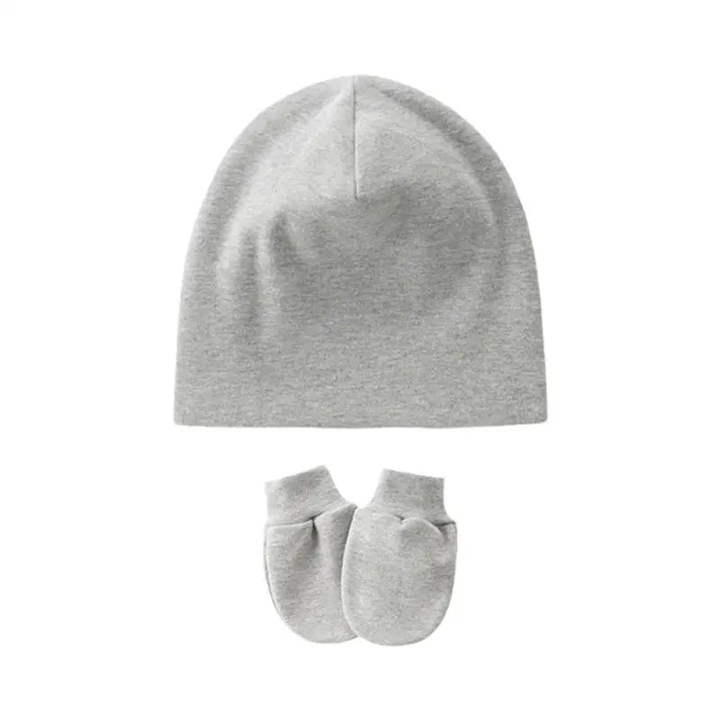 Newborn Baby Hat & Anti-Scratch Gloves Set | Soft Cotton