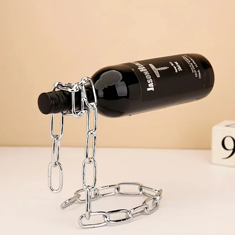 Creative Personality Fashion Wine Bottle Holder Suspended Wrought Iron Rope Chain Wine Bottle Holder Snake Ornament Decoration Peaceful Pleasures Health and Wellness