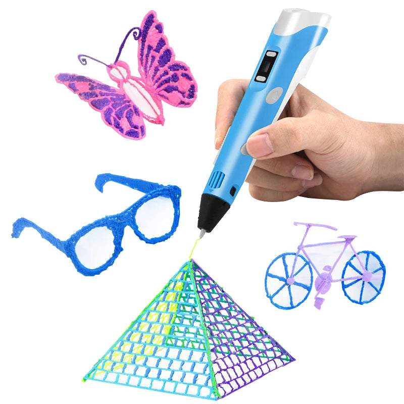3D Pen 3D DIY Drawing Pen With LCD Screen Compatible PLA Filament Toys Safe 3D Pen for Children Kids Christmas Birthday Gift Peaceful Pleasures Health and Wellness