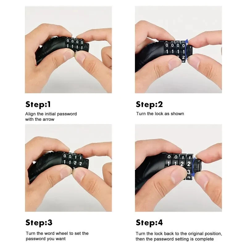 4-Digit Combination Bicycle Cable Lock | Anti-Theft Bike Lock Bicycle Cable Lock Peaceful Pleasures Health and Wellness