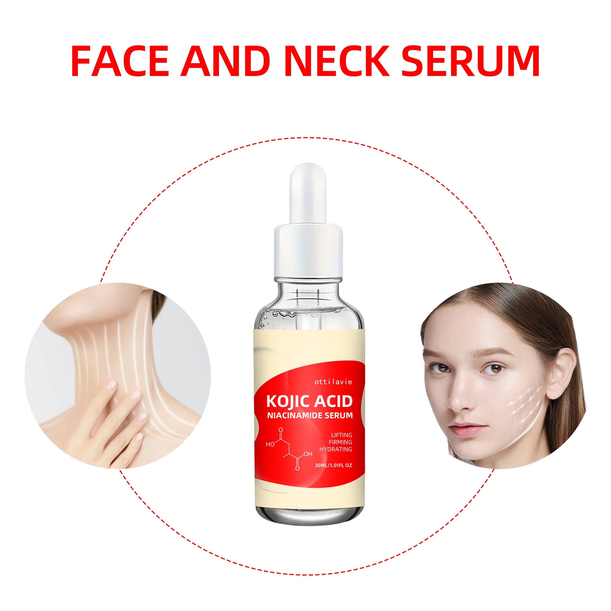 Ottilavie Kojic Acid & Niacinamide Serum - 1.69oz/1.01oz, Brightening, Firming & Hydrating, with Vitamins C&E, All Skin Types Peaceful Pleasures Health and Wellness