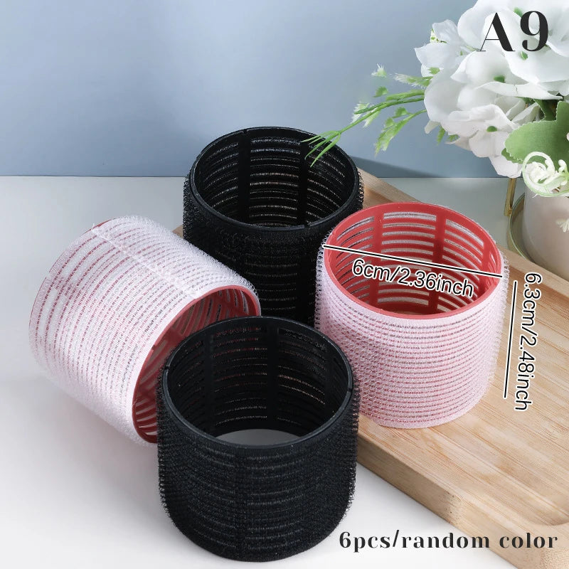 6-Piece Self Grip Heatless Hair Roller Set – Multi-Size Curlers