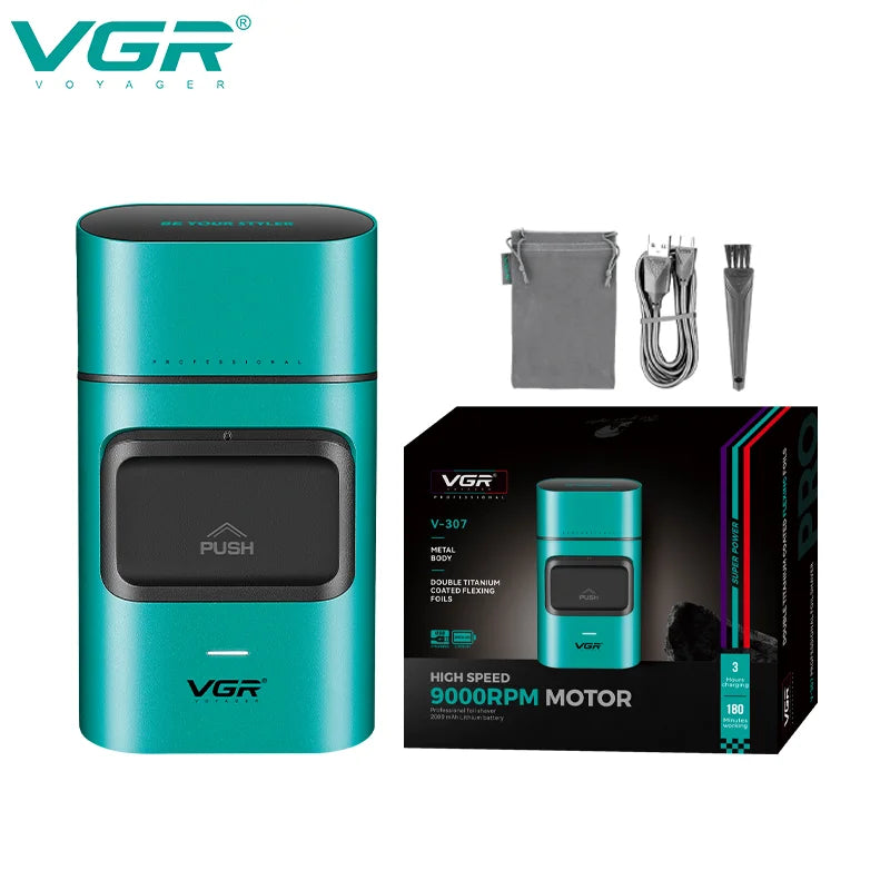 VGR Professional Shaver 9000 RPM Super Power Electric Shaver Household High end Whitening Device Hair Trimming Tool V-307 Peaceful Pleasures Health and Wellness USB
