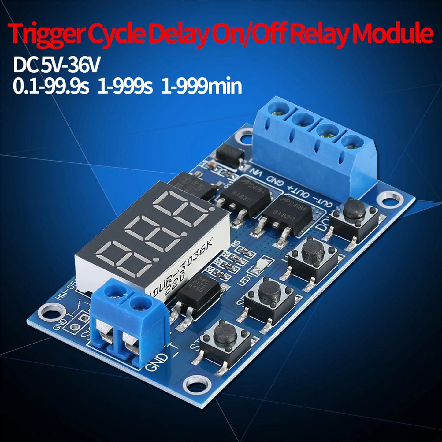 Timer Relay Module Timer Switch Module DC 5V--36V Cycle Delay Timer Switch Turn On Off Relay Module with LED Display Peaceful Pleasures Health and Wellness Default Title