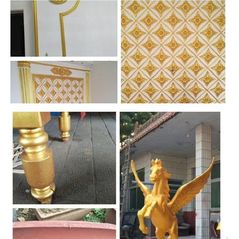 Gold Paint Water-based Bronzing Paint For Wood Gold Statue Furniture Gold Paint Safe Non-toxic Gold Foil Paint Decor Peaceful Pleasures Health and Wellness