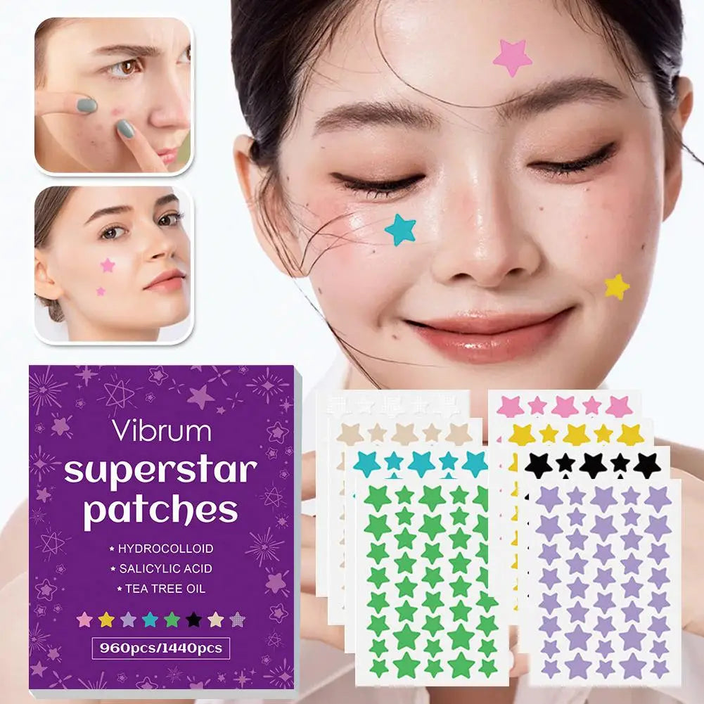 Star Hydrocolloid Blemish Patches – 960 or 1440 Pcs | Fun Colors
