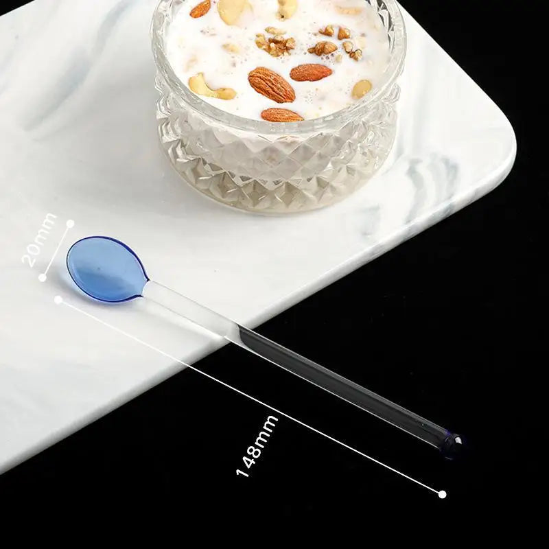 Colorful Glass Stirring Spoons – Long Handle, Heat Resistant