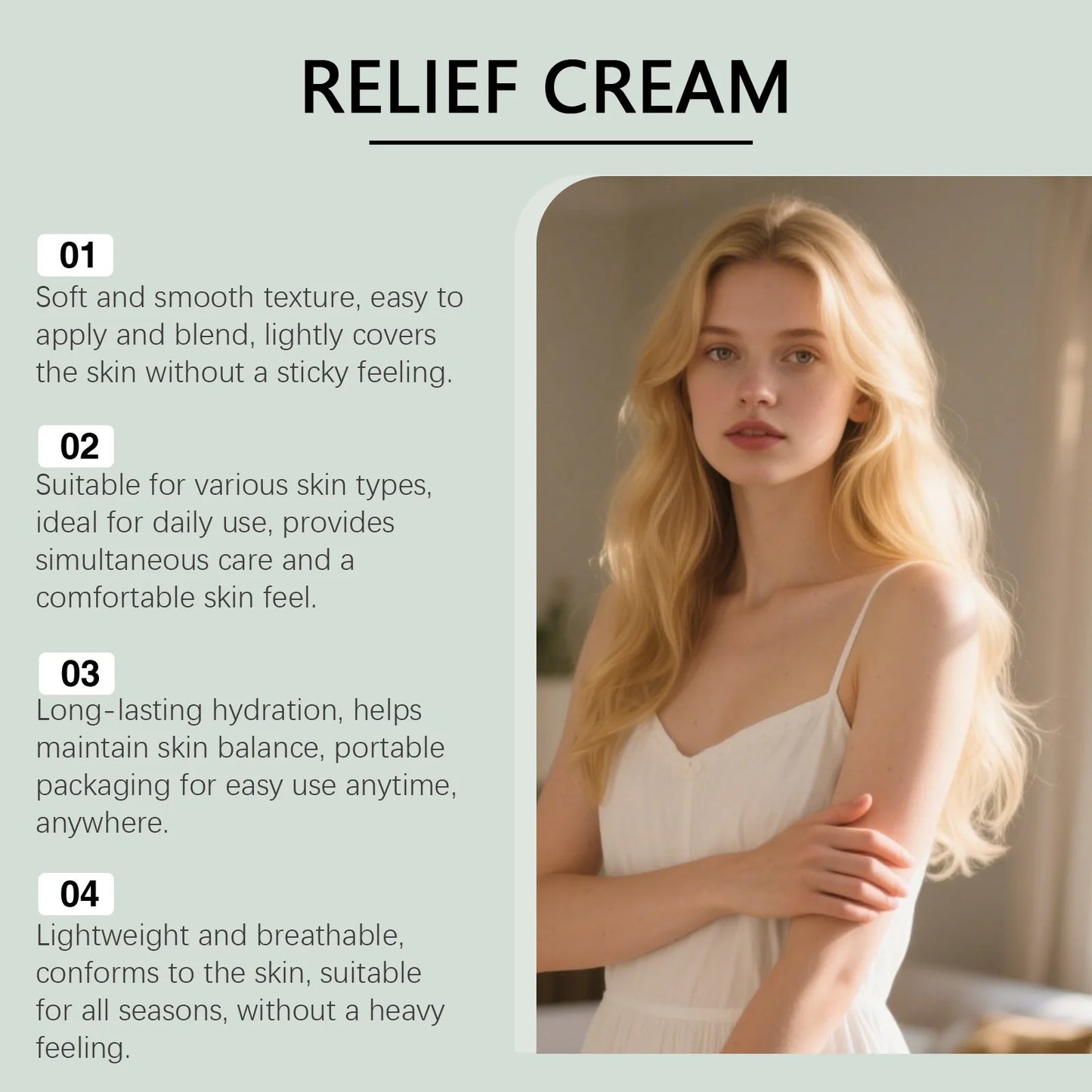 Intertrigo Relief Cream Soothing Body Redness Repair Skin Barrier Relieve Dryness Nourishing Brightening Lasting Moisture Cream Peaceful Pleasures Health and Wellness