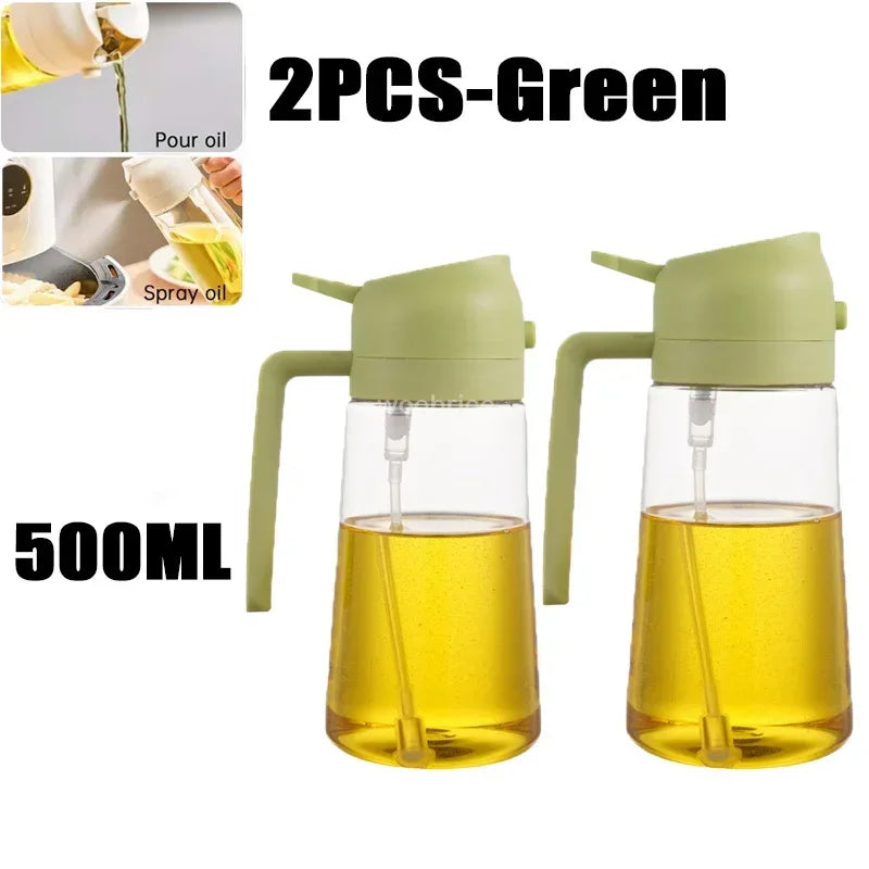 2-in-1 Oil Spray Bottle & Dispenser – 500ml Kitchen Sprayer
