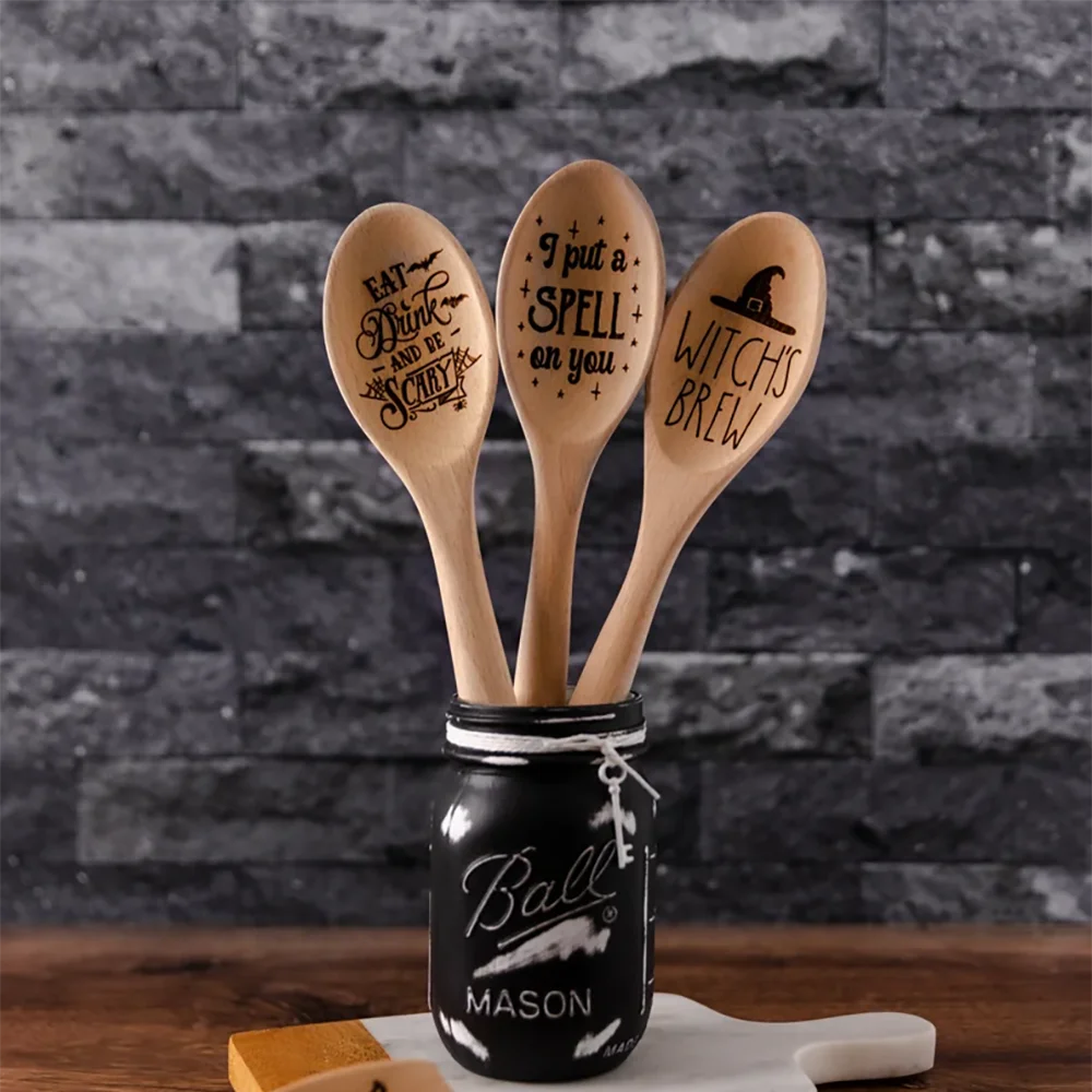 Witch's Brew Engraved Bamboo Spoon | Pagan Halloween Yule Gift