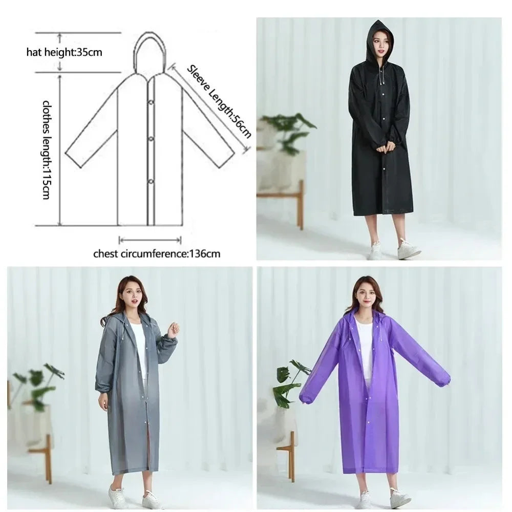 Waterproof Rain Poncho – Lightweight Reusable Adult Raincoat