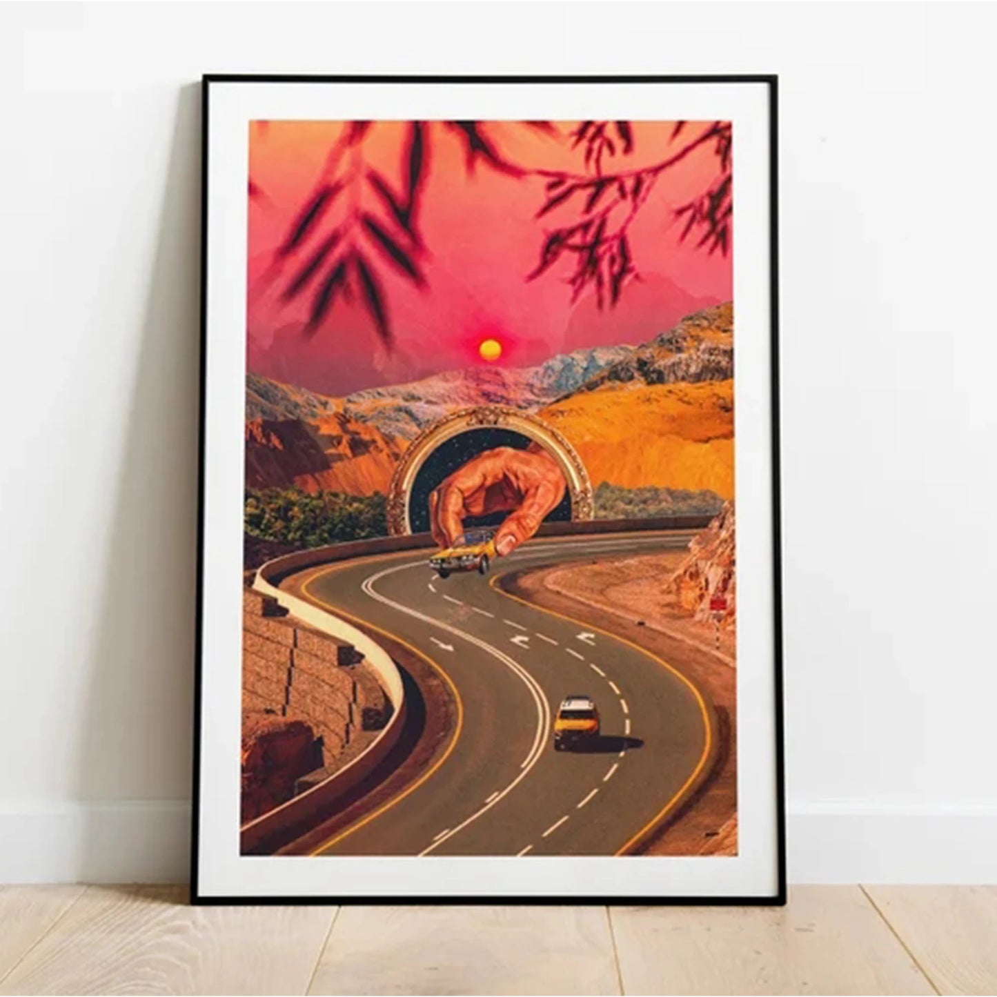 Retro Abstract Road Trip Surreal Colorful Canvas Wall Art Print