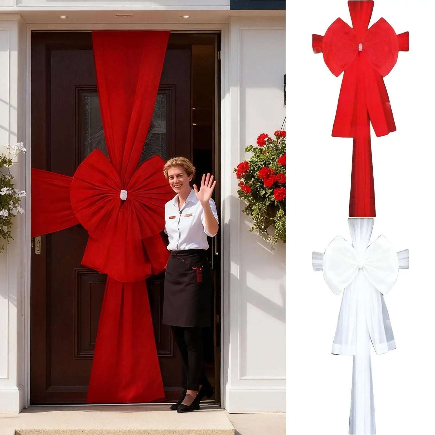 Large Christmas Organza Bow Decor | Door, Mantel & Window