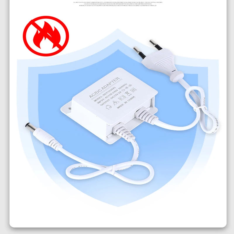 12V2A Power Supply Dedicated Plug Ball Machine Outdoor Waterproof and Dustproof Display Screen Monitoring DC 24W Power Adapter Peaceful Pleasures Health and Wellness
