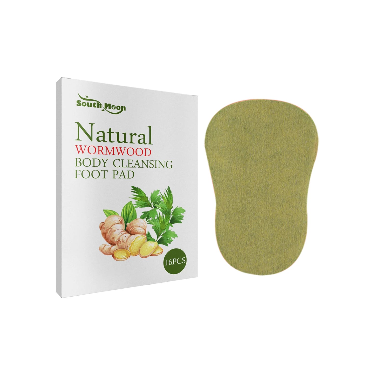 South Moon Wormwood Mugwort Herbal Foot Patches 16 Pcs