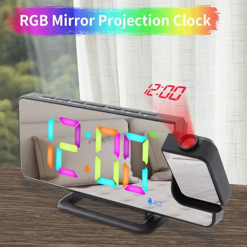 RGB Projection Alarm Clock – LED Display & Mood Lighting Projection Alarm Clock Peaceful Pleasures Health and Wellness