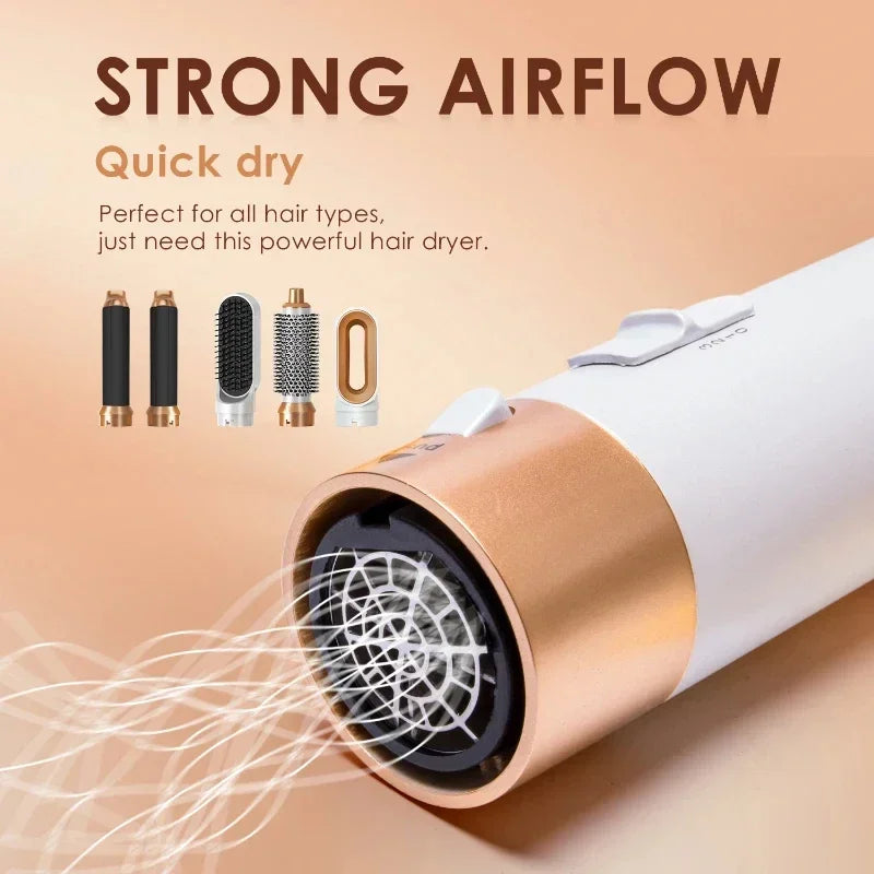 5 in 1 Hair Dryer Brush Hot Comb Set Professional Curling Iron Hair Straightener Styling Tool For Professional Hair Dryer Peaceful Pleasures Health and Wellness