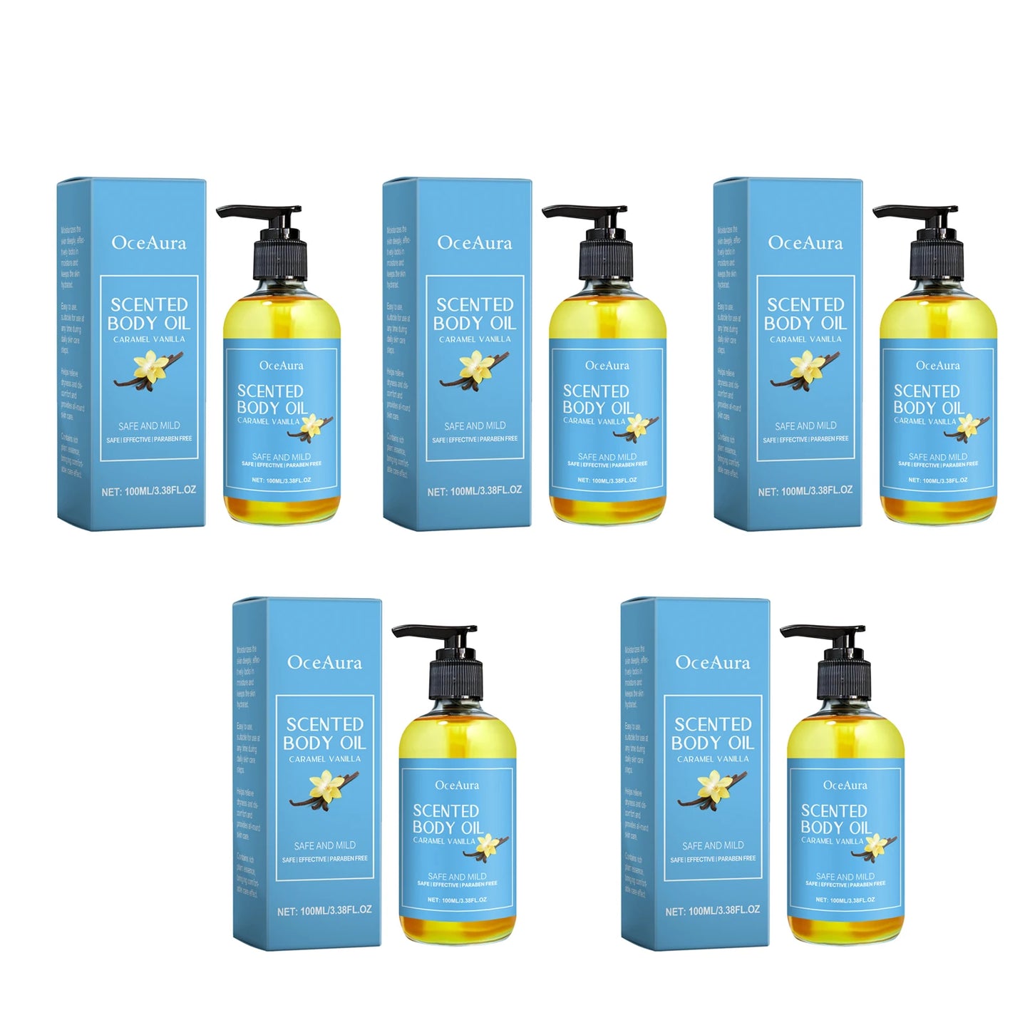 OceAura Vanilla Body Massage Oil – Moisturizing Stress Relief