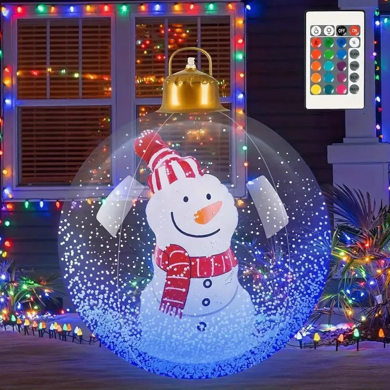 24-inch glowing Christmas balls, outdoor inflatable decorations with LED lights, PVC decorative balls, Christmas inflatables, su Peaceful Pleasures Health and Wellness WHITE Other