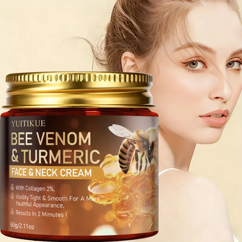 Collagen-Infused Face And Neck Cream with Bee Toxin And Turmeric Instantly Tightens Smooths for a Younger Look 2 Minute Results Peaceful Pleasures Health and Wellness