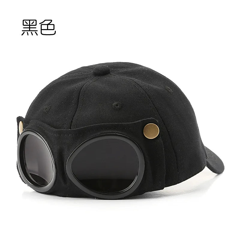 Pilot-Style Baseball Cap with Sunglasses | Men's Cotton Hat
