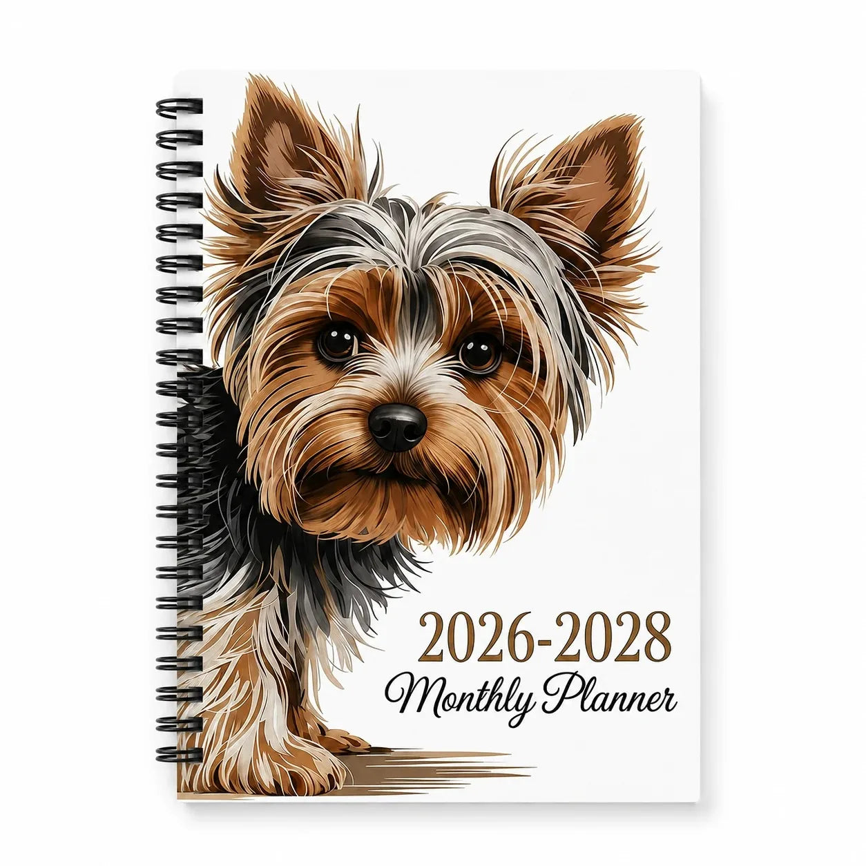Cute Dog 2026-2028 Monthly Planner Spiral Notebook Daily Weekly