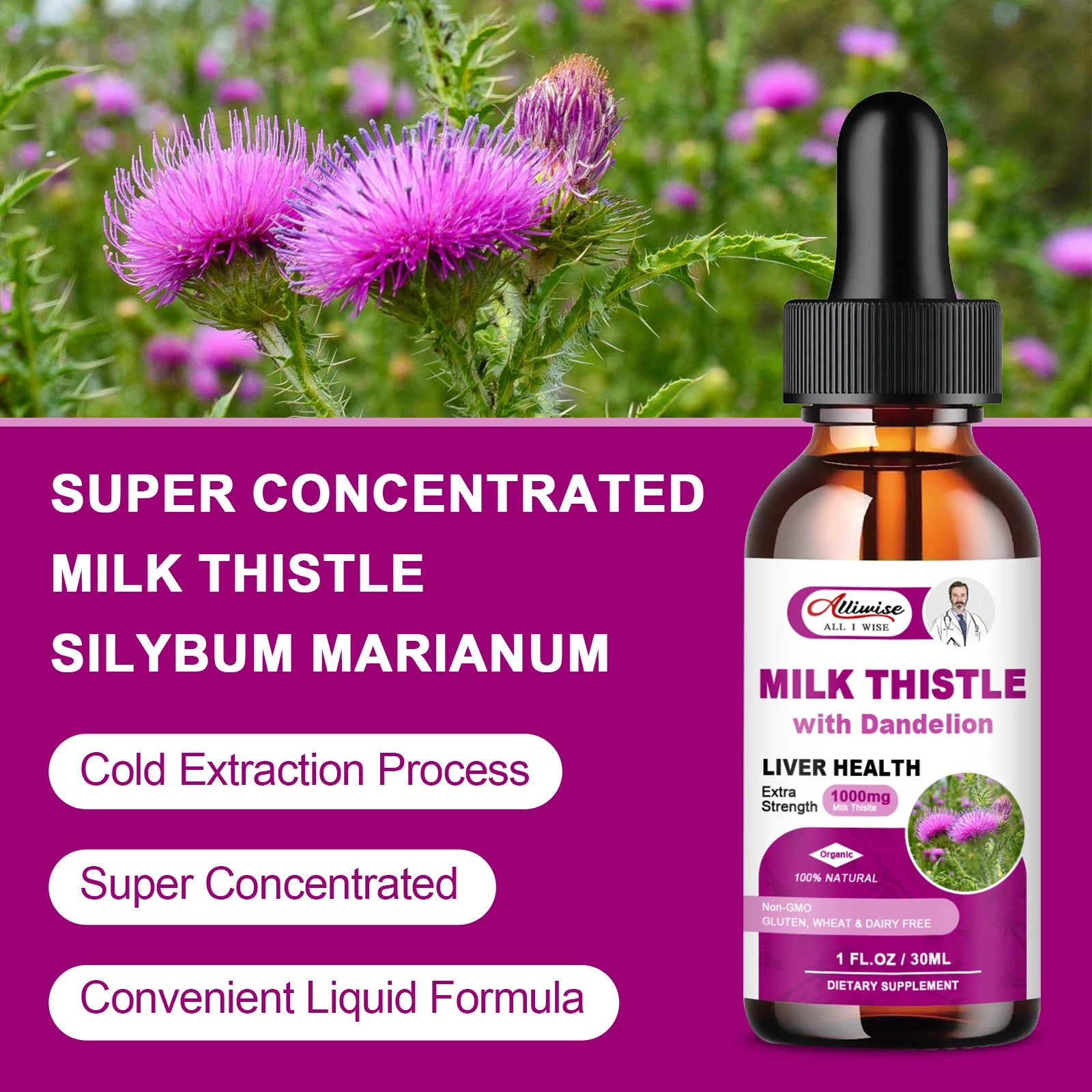 Liquid Milk Thistle Liver Support – Silymarin & Dandelion Peaceful Pleasures Health and Wellness