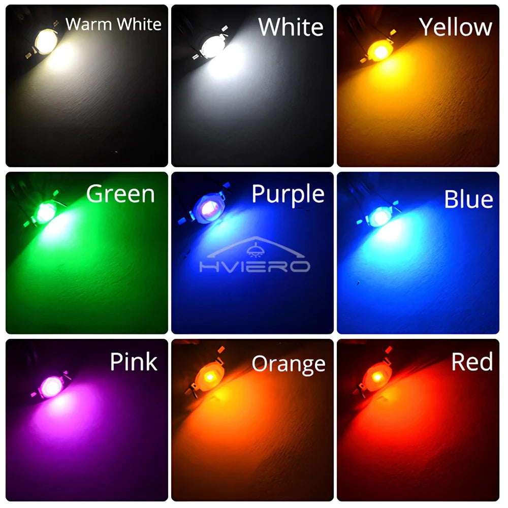 10PCS High Power LED Chip 1W 3W Multi-Color DIY Emitter Beads
