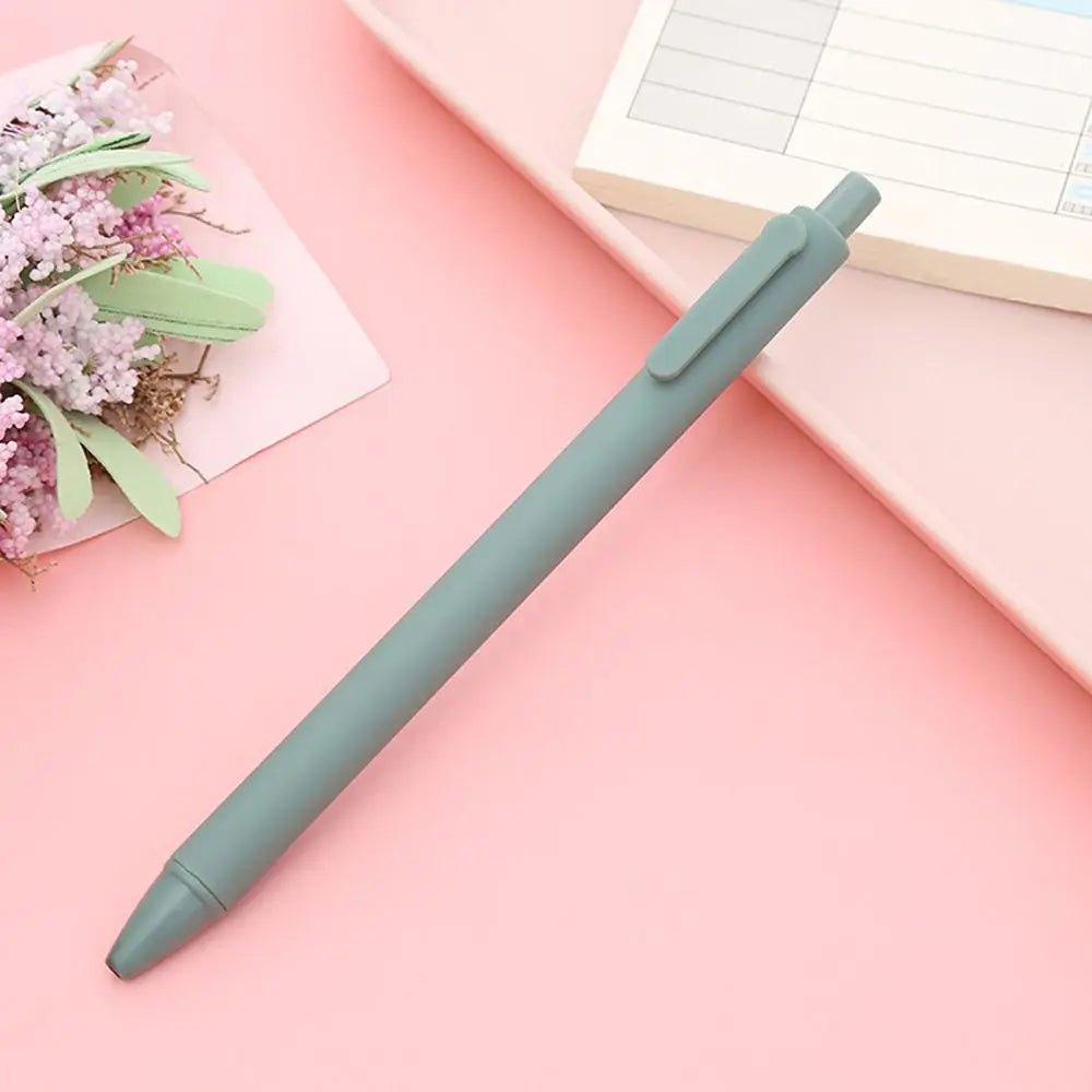 Smooth Office Gift 0.5mm Fine Funny Pens Press Pen Student Stationery Black Ink Pens Sign Pen Macaron Pens Manual Gel Pens Peaceful Pleasures Health and Wellness green-1PC