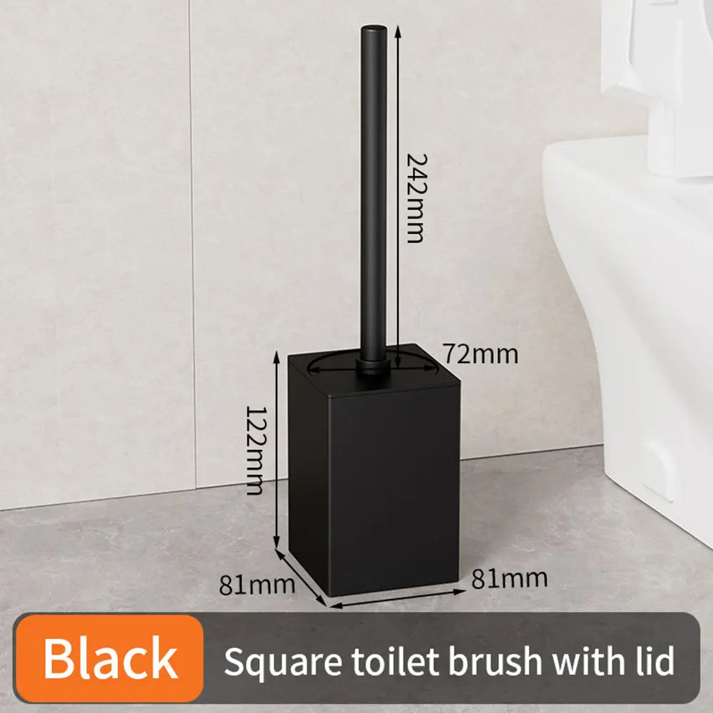 Luxury Wall-Mounted Toilet Brush Holder | Chrome Aluminum
