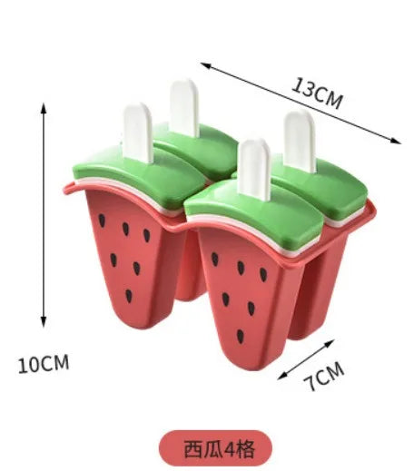 Ice Cream Mold With Cover Watermelon Shape Mold DIY Homemade Ice Popsicle Mould Frozen Juice Milk Kitchen Ice Cream Make Tools Peaceful Pleasures Health and Wellness watermelon S
