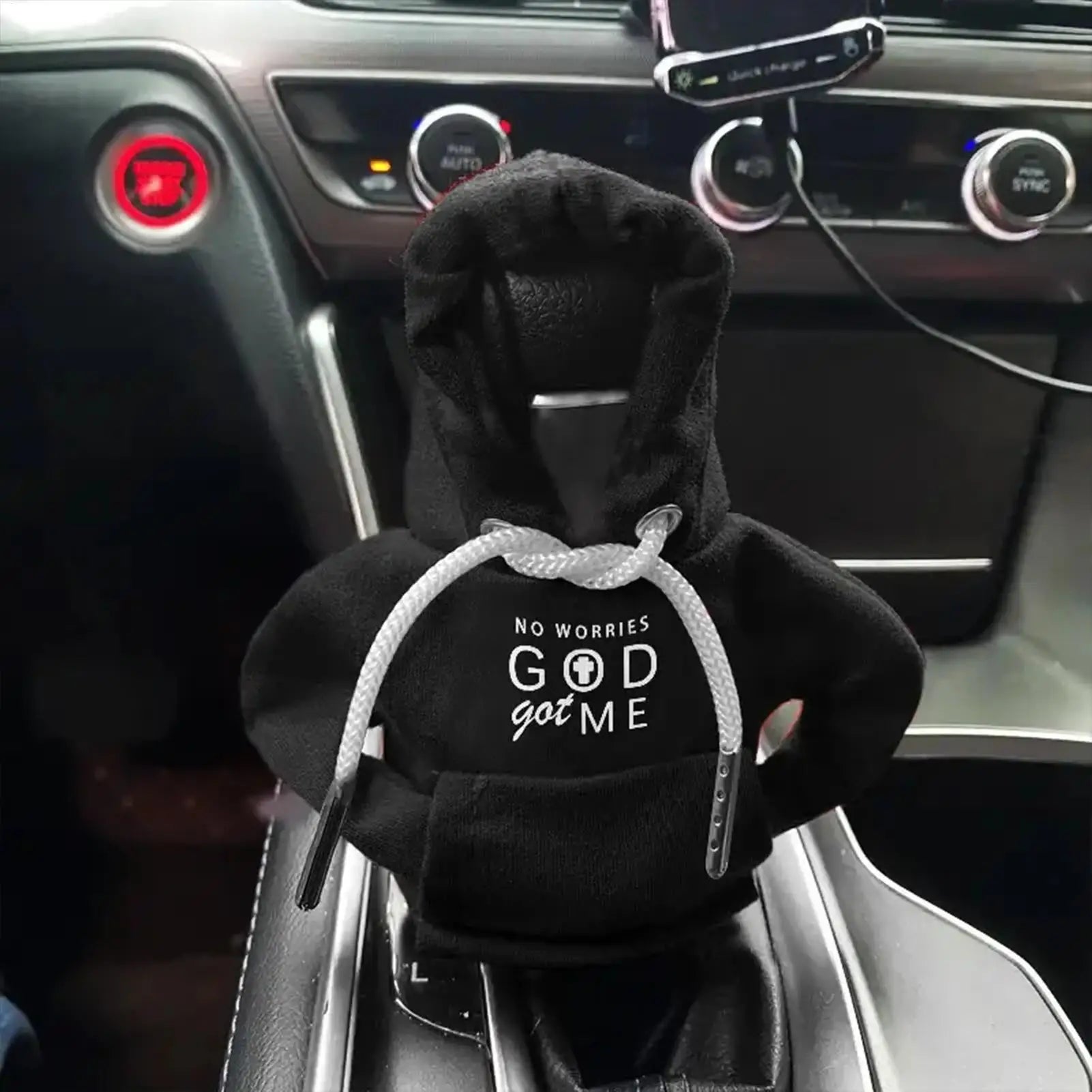 Universal Car Shift Lever Decor Mini Elastic Car Gear Shifter Hoodie Dust-Proof Car Interior Decor for Vehicle Driver Adults Peaceful Pleasures Health and Wellness