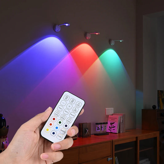 USB Rechargeable Intelligent Human Sensing Wireless Wall Light Dimmable Led Spotlight for Lighting Paintings Pictures RGB Peaceful Pleasures Health and Wellness