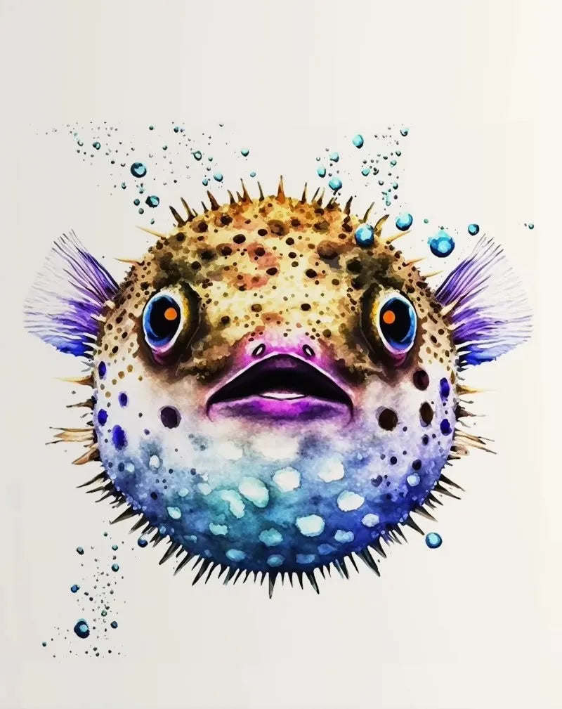 Ocean Sea Animal Watercolor Canvas Print | Kids Room Wall Art