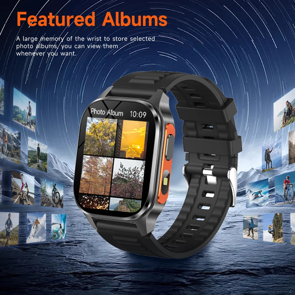 Yoateo Smartwatch Men GPS, AMOLED, Bluetooth, IP68 Waterproof