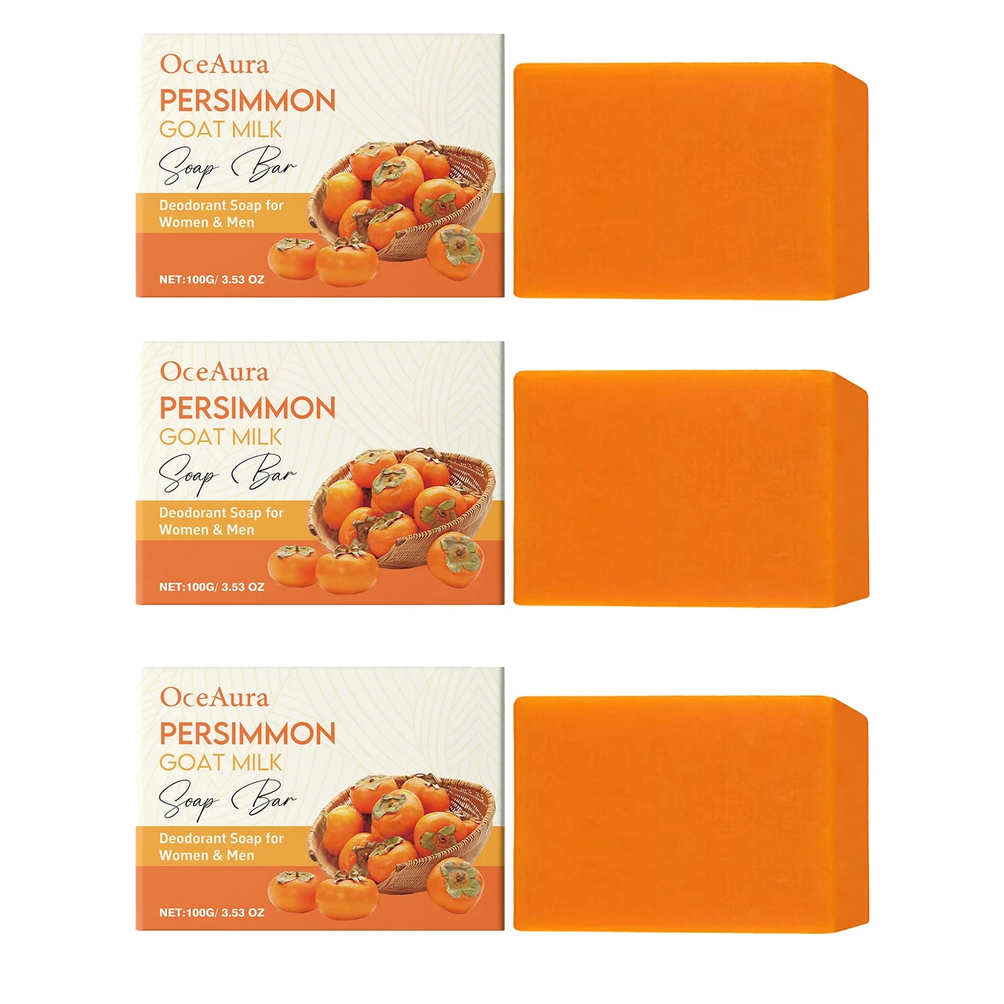 OceAura Persimmon Goat Milk Soap Bar – Face & Body 100g