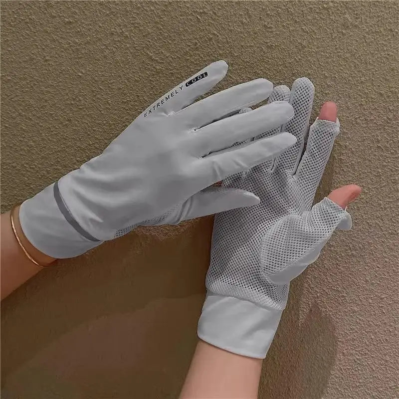 Women's UV Sun Gloves – Breathable Mesh, Touchscreen, Non-Slip
