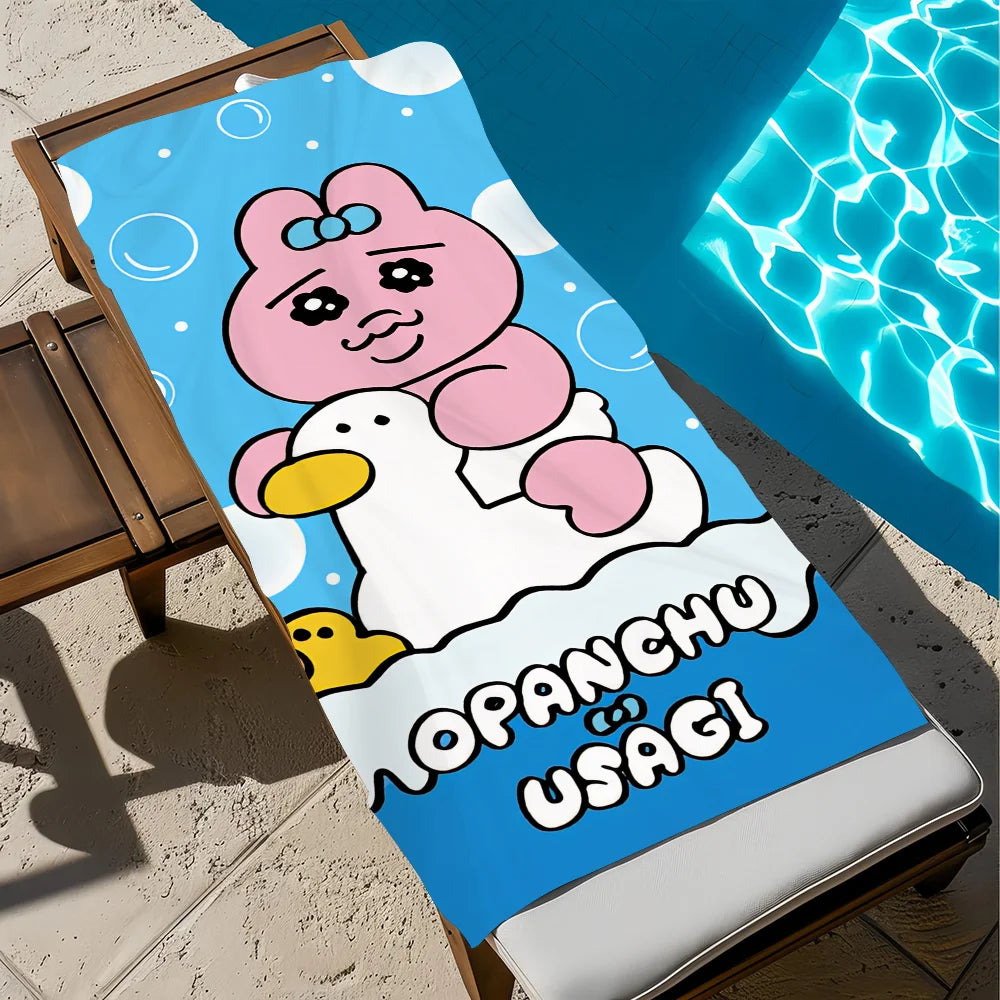 Anime Rabbit Quick-Dry Beach Towel | Soft Pool & Travel Towel Quick-Dry Beach Towel Peaceful Pleasures Health and Wellness