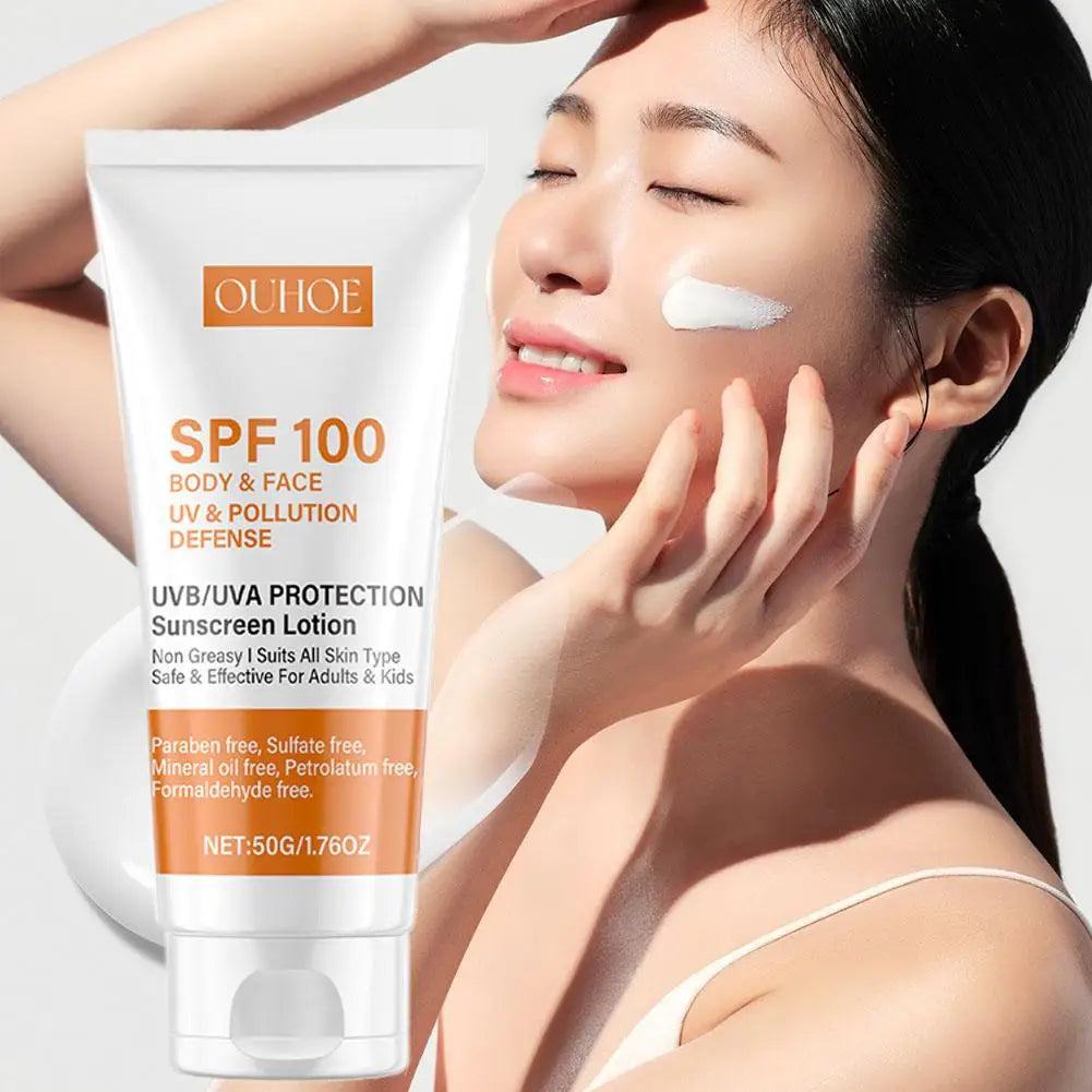 Sunscreen Lotion Spf100 Moisturizing Refreshing Light,Non Greasy,Prevent Facial And Body Sunburn Solar Blocker Facial Sunscreen Peaceful Pleasures Health and Wellness