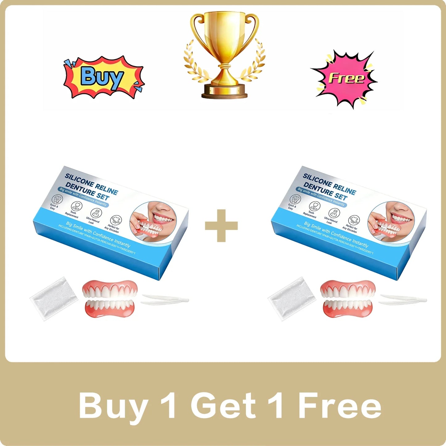 Moldable Cosmetic Snap-On Veneers – Natural Smile Denture Set