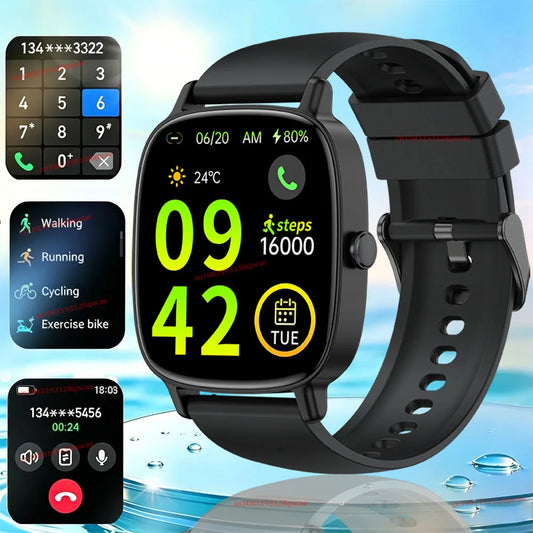 New Smart Watch Multi-sport mode Blood Pressure Sleep Health Monitoring 1.85 Inch Bluetooth Call IP68 Waterproof Smartwatch Hw12 Peaceful Pleasures Health and Wellness Black