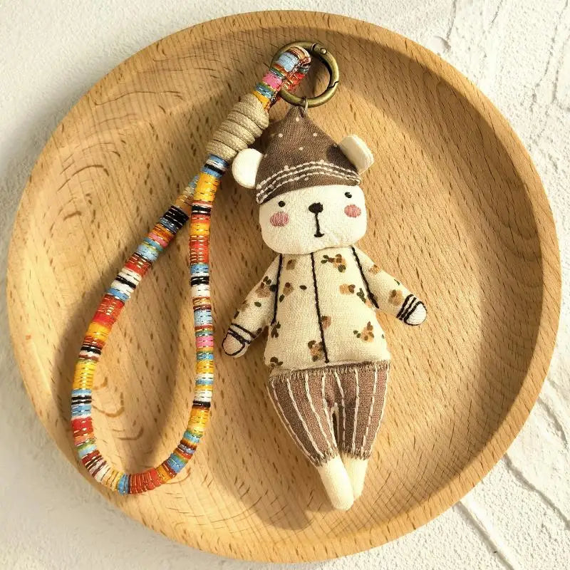 Handmade Cartoon Animal Fabric Keychain | Cute Backpack Pendant