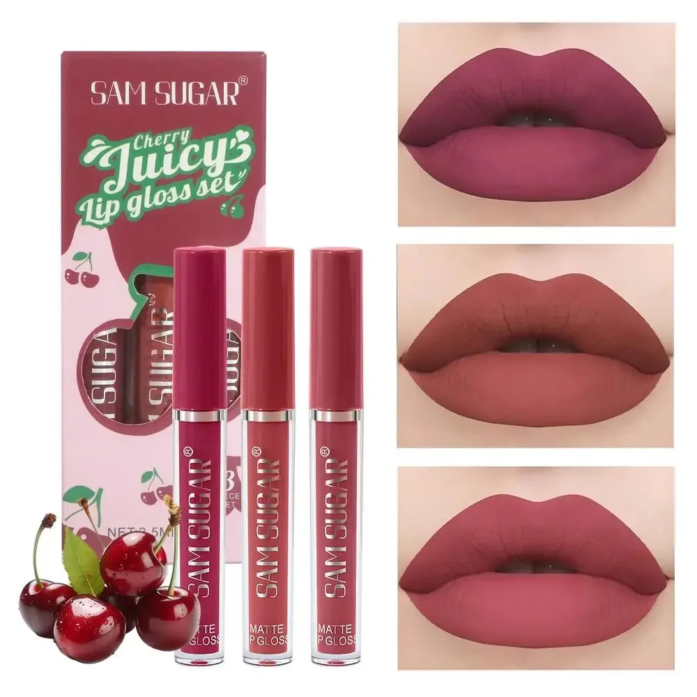 SAM SUGAR Velvet Matte Lip Gloss Set – Long Lasting Lipstick