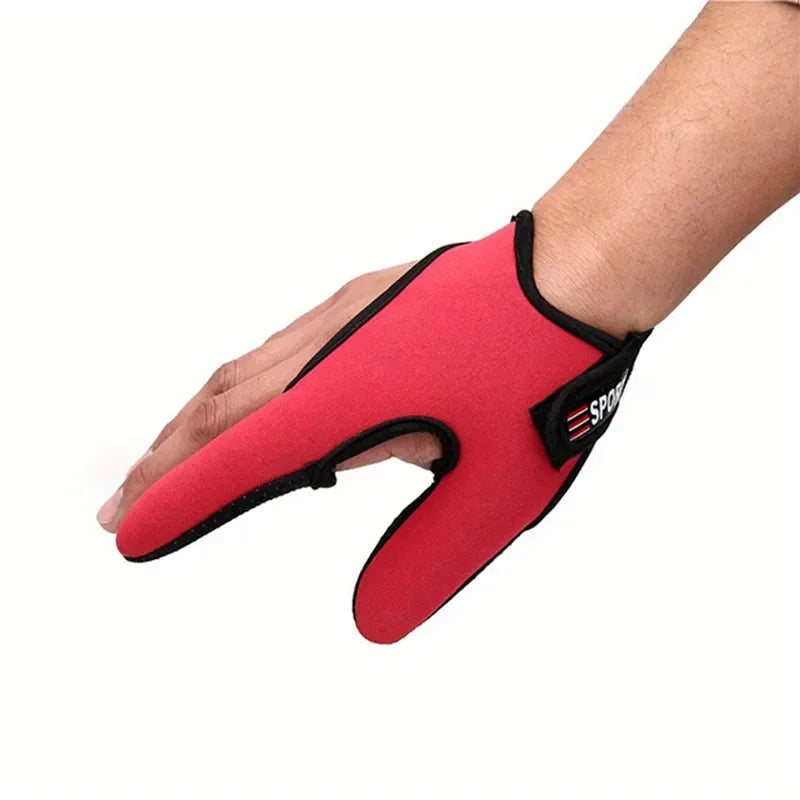 2-Finger Cut Fishing Gloves | Anti-Slip Breathable Protector Fishing Gloves Peaceful Pleasures Health and Wellness Red Right Hand