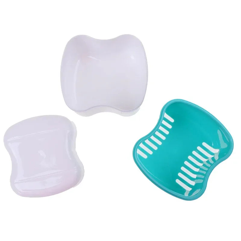 Denture Storage & Cleaning Box | Portable PP Case with Net Denture Storage Case Peaceful Pleasures Health and Wellness