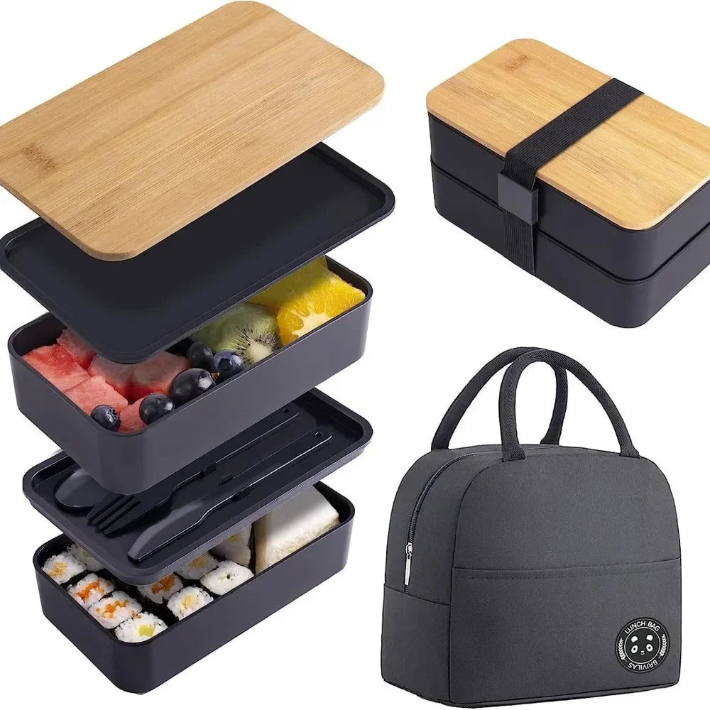 1200ml Japanese Bento Box | Double Layer Divided Lunch Container