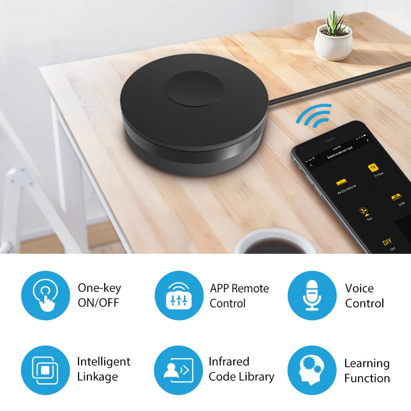 Tuya WiFi IR RF Universal Remote Control Smart Controller Compatible with Alexa Google Assistant for AC TV Home Appliances Peaceful Pleasures Health and Wellness